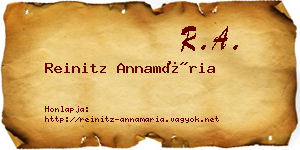 Reinitz Annamária névjegykártya